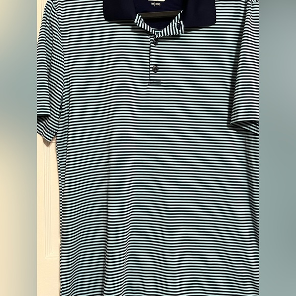 Mens BCG blue striped golf polo. Medium. Excellent used condition - Picture 2 of 4